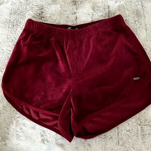 Hollister Velour Burgundy Shorts NWOT